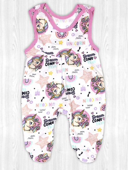 Ползунки длинные на кнопках ППг89 (ППг2ТрТУНЧ) юникорн/розовый