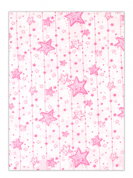 Пеленка трикотаж полоски/звезды/малина