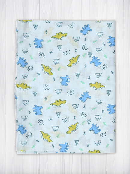 Пеленка ситец динозаврики/ментол