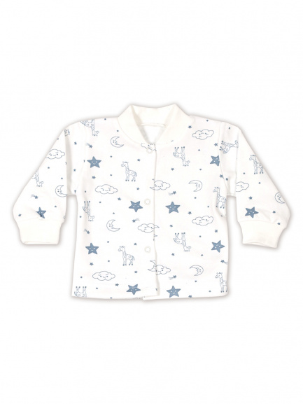 Кофта для новорожденного КТр-48 (Ктр69ту-КНЧ) жирафы/белые