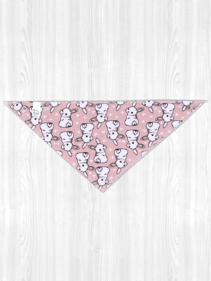 Нагрудник зайчики/розовый