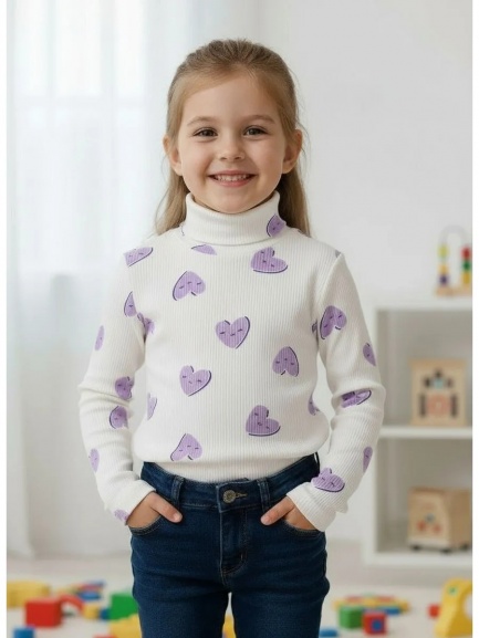 Водолазка (бадлон) сердце/веселое