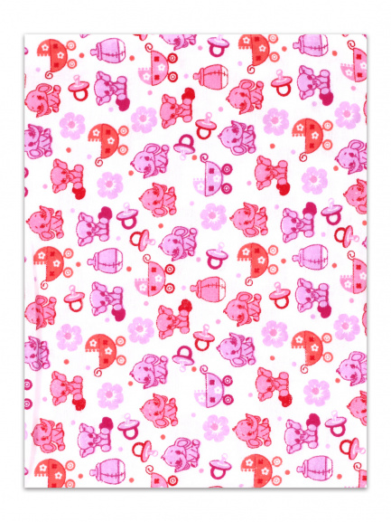 Пеленка фланель набивная Слоны/розовый