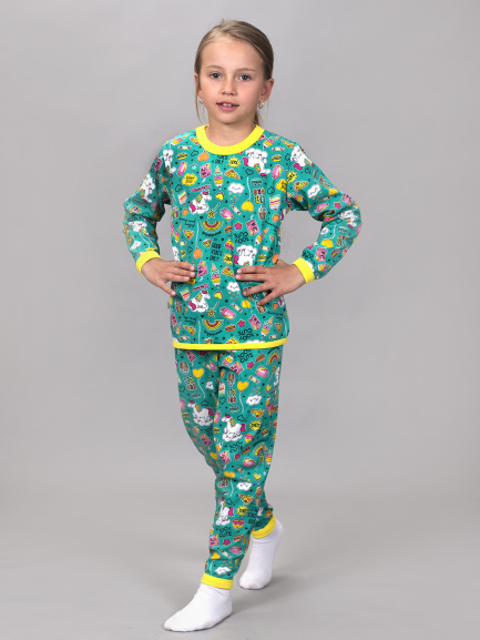 Пижама для детей пицца/желтый