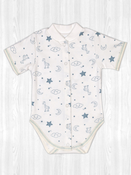 Боди для новорожденных жираф/синий