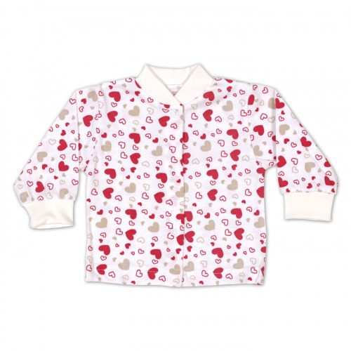 Кофта детская на кнопках сердце/алый