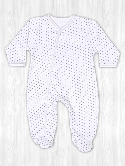 Комбинезон интерлок горох/серый