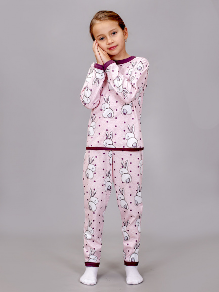 Пижама для детей попугай хвостики/бордо