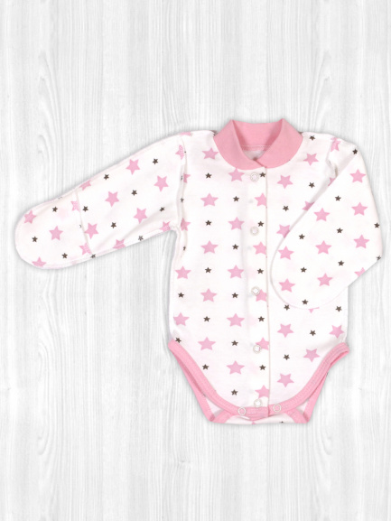 Боди для маловесных новорожденных Крошка звезды/розовый
