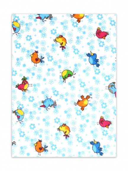 Пеленка фланель птички/голубой