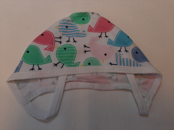 Чепчик детский трикотажный птички/белый