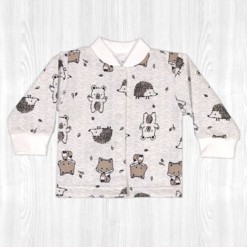 Кофта для новорожденного лесные/обитатели начес