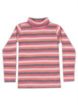 Бадлон полоска персик/серый