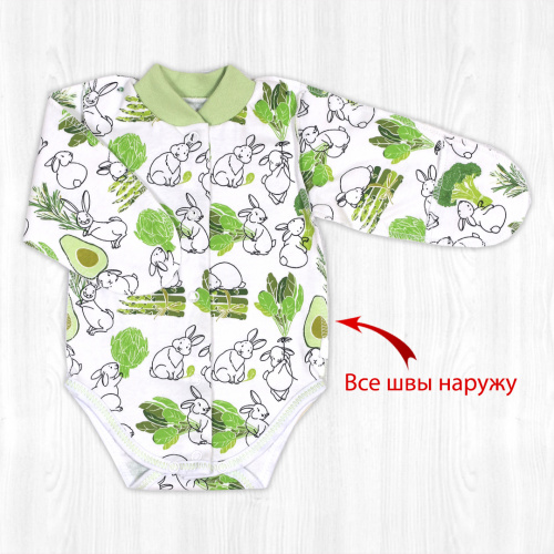 Боди для маловесных малышей Крошка кролики/капуста