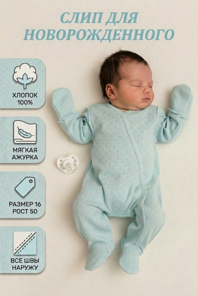 Комбинезон М-5107-И мятный/ажур