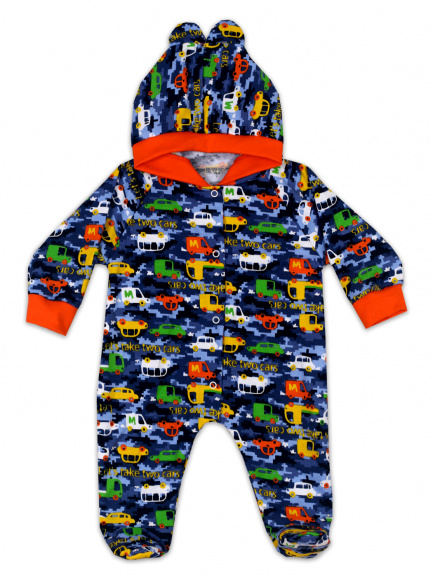 Комбинезон с ушками Машинки/пиксели
