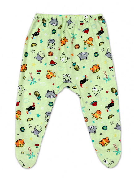 Ползунки детские на резинке Бегемот/салатовый
