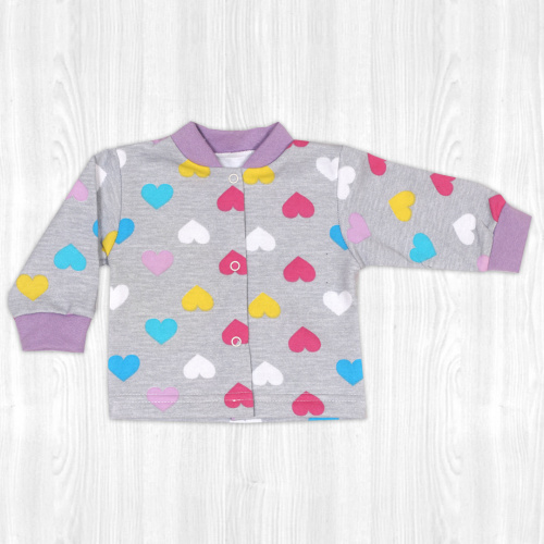 Кофта для новорожденного сердечки/меланж