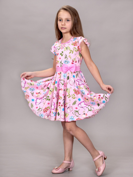 Платье детское розы/розовый