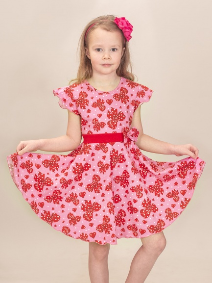 Платье детское М-4644 бантики/милые