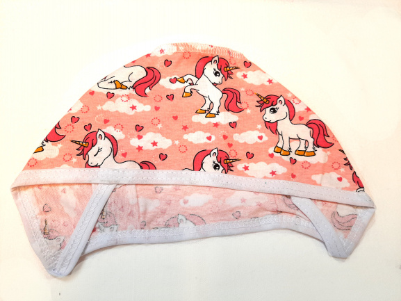 Чепчик детский трикотажный единорог/розовый