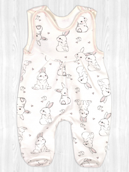 Ползунки длинные детские на кнопках кролики/милые