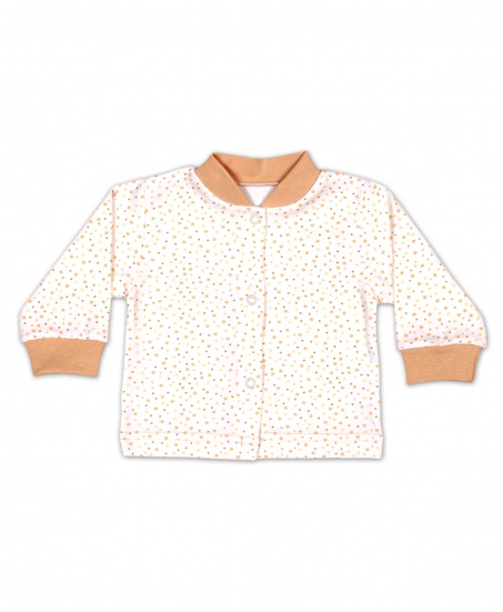 Кофта для новорожденного горох/экрю