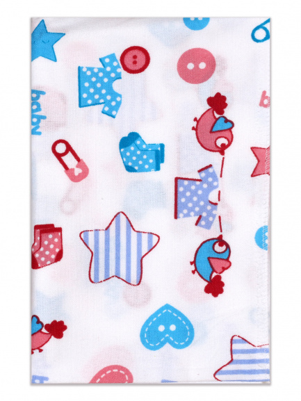 Пеленка фланель набивная звезды/красный