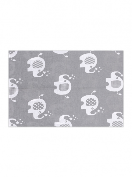 Наволочка 40*60см слоны/серый