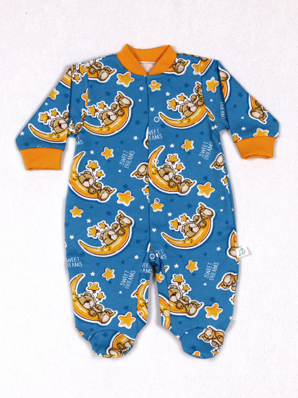 Комбинезон футер соня/синий