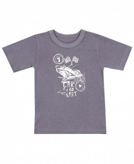 Футболка однотонная с принтом