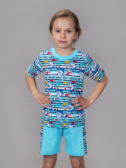 Пижама для детей акулы/полоска