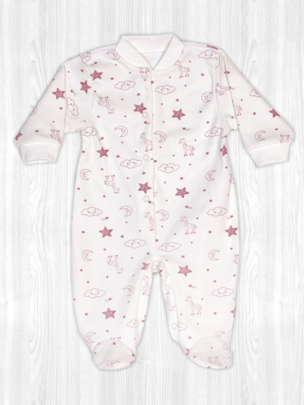 Комбинезон интерлок жираф/бордо