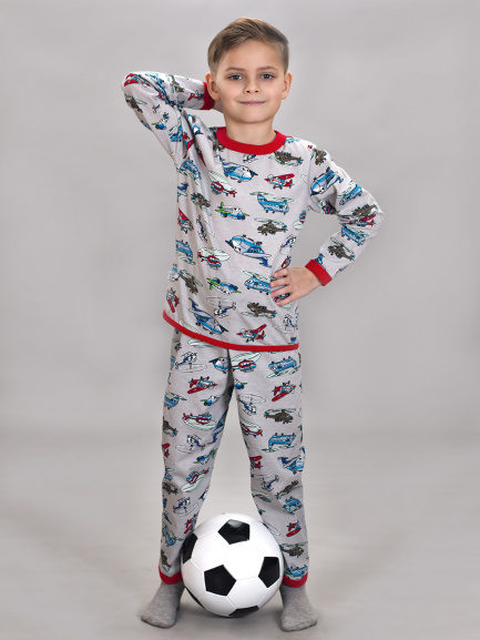 Пижама для детей вертолет/красный