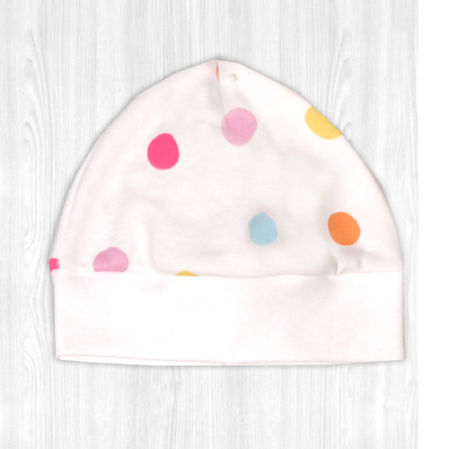 Шапочка детская кулирка горошки/разные