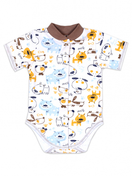 Боди для новорожденных щенки/коричневый