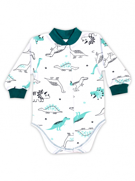 Боди для новорожденных мезозой/зеленый