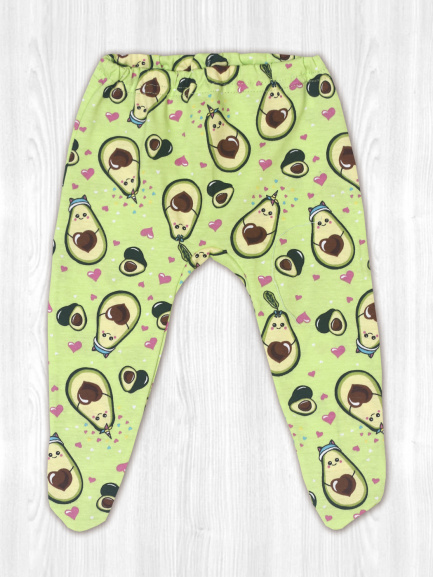 Ползунки детские на резинке зеленая/фантазия