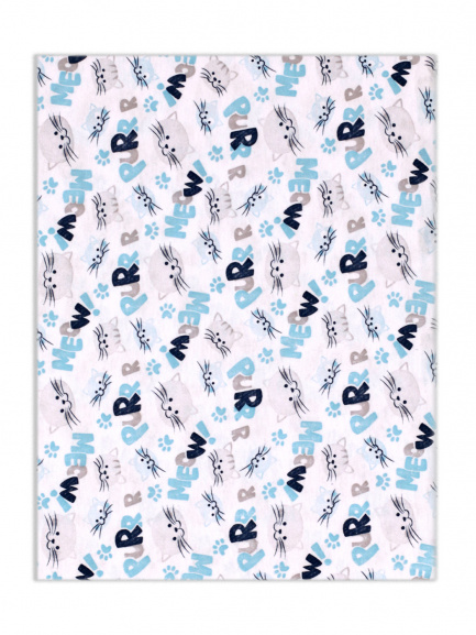 Пеленка трикотаж мяу синий