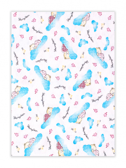 Пеленка трикотаж мишка на облаке