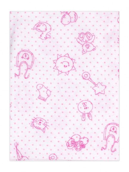 Пеленка фланель однотон горошек/розовый