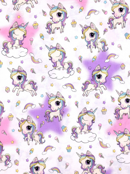 Наволочка 40*60см единороги/зведы