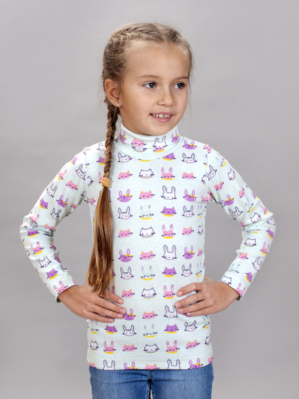 Водолазка детская Новинка зайки/кошки