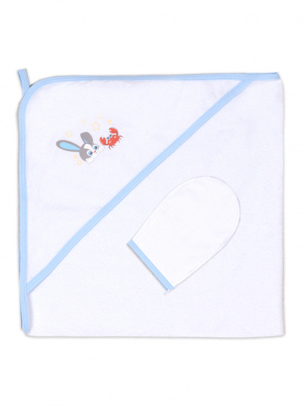 Пелёнка купальная с рукавичкой Т1 крабик