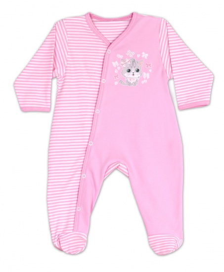 Комбинезон интерлок кошка розовый