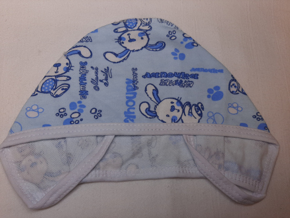 Чепчик заинька лапочка/голубой