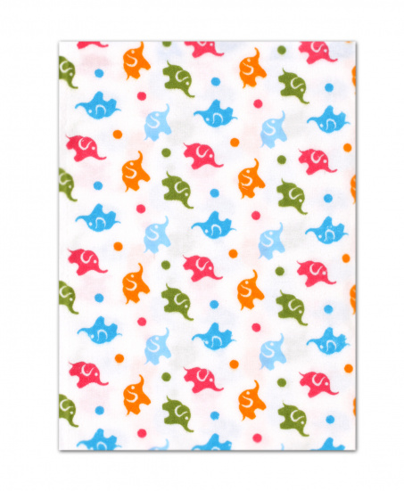 Пеленка фланель слоники/разноцвет