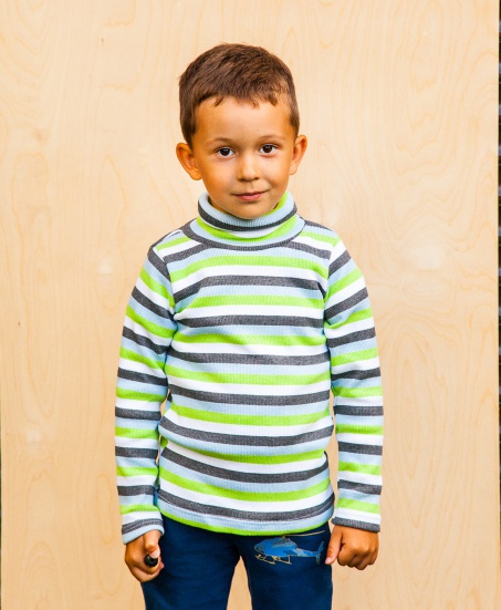 Водолазка полоска зеленый голубой