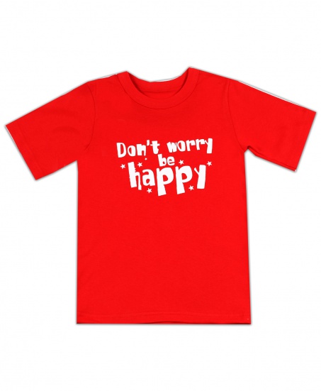 Футболка однотонная с принтом