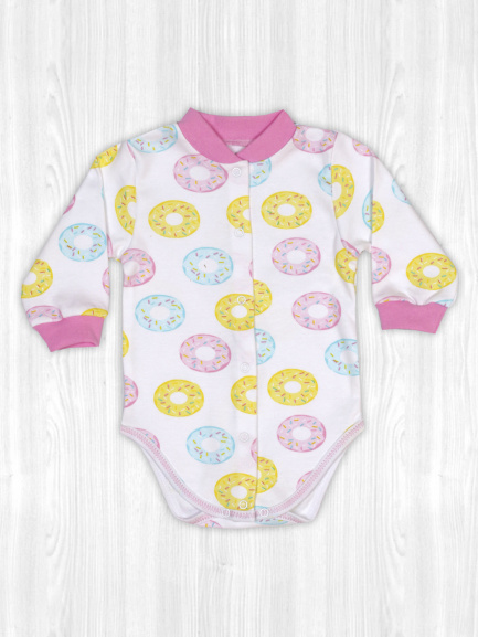 Боди для детей пончики/белый
